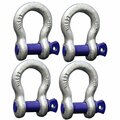 Boxer Tools Forged Anchor Shackle 1/2-in. Heavy Duty Forged Steel - Load Capacity up to 2 Ton, 4PK FH409-12